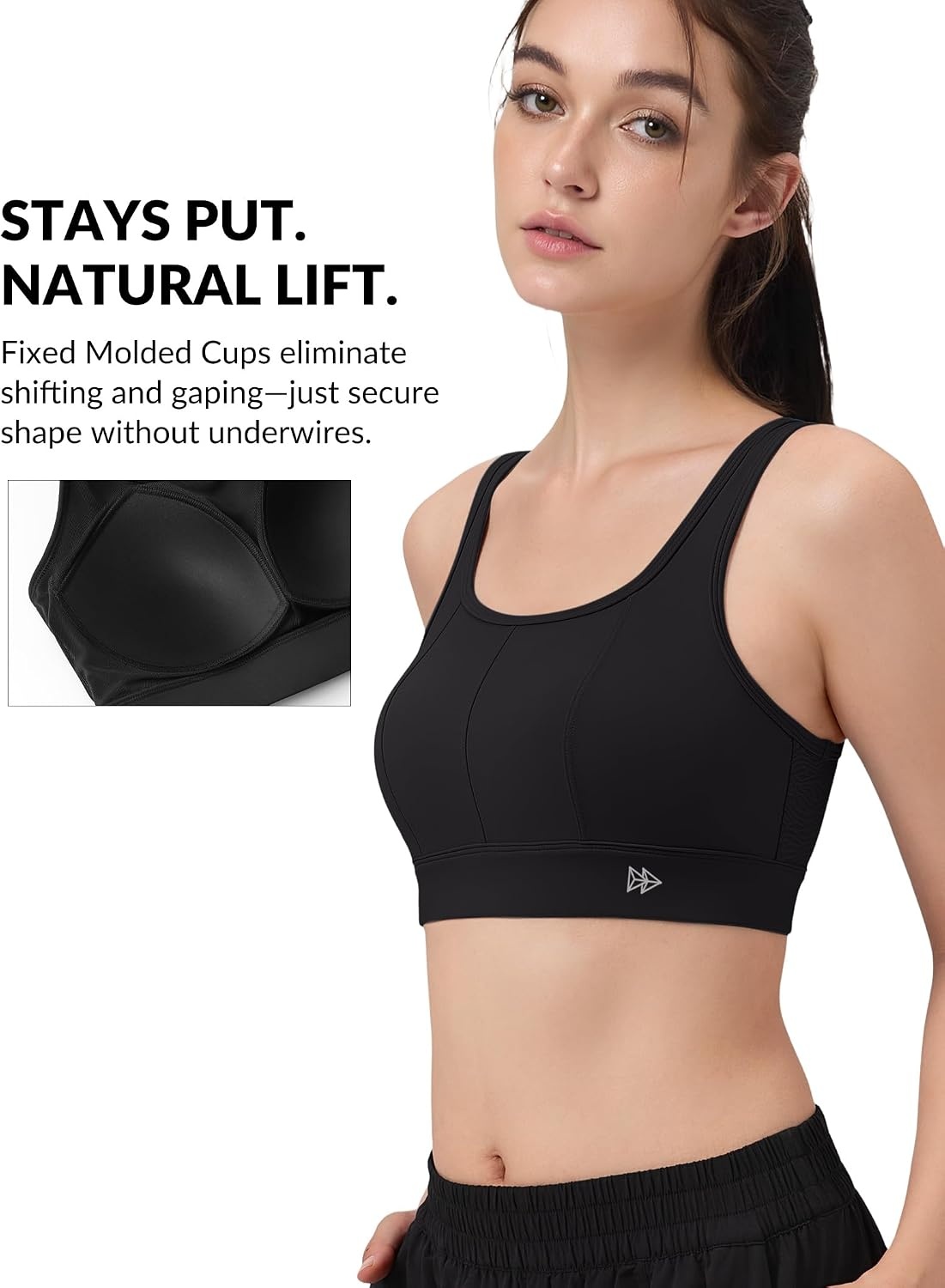 Yvette Racerback Sports Bras for Women High Impact, Maximum Support Wireless Running Bra for Large Breasts with Sewn in Pads(Green)