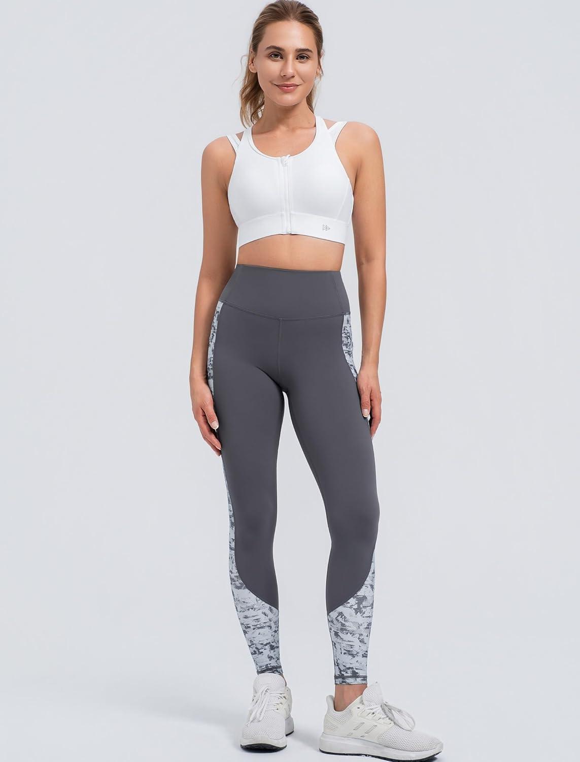 Yvette Front Closure High Support Sports Bras for Women Double Straps Plus Size Sports Bra with Sewn in Pads(White)