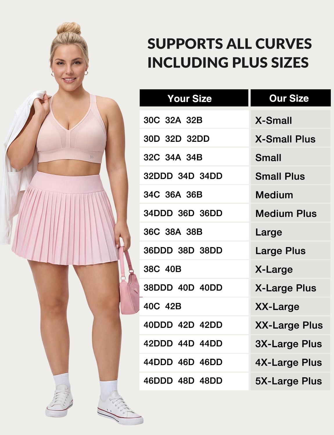 Yvette Sports Bras for Women High Impact Support, Sleek V-Neck Design with Adjustable Criss Cross Straps, Plus Size Sports Bra for Large Breasts Bust for Running & Workout,Water Pink,L