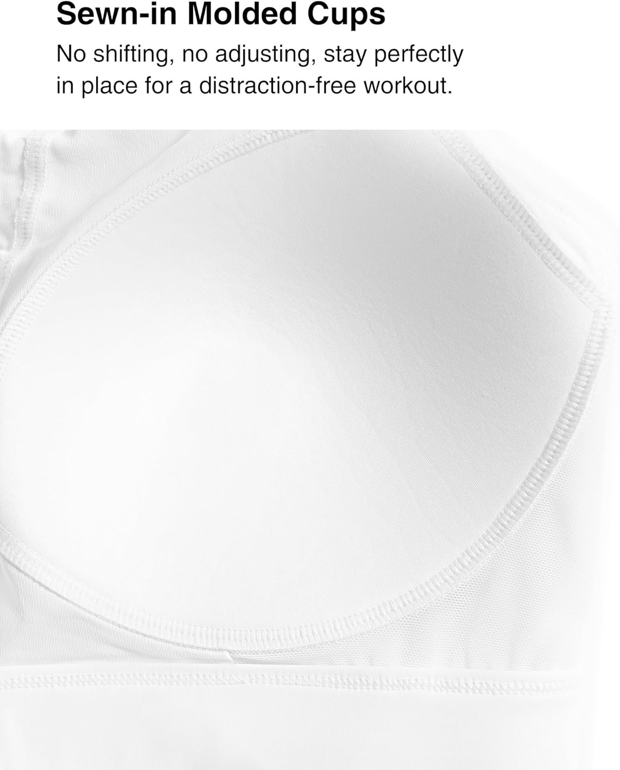 Yvette Adjustable Sports Bras for Women High Impact Support, Zip Front Sports Bra Plus Size Wireless for Running Workout Gym(White)