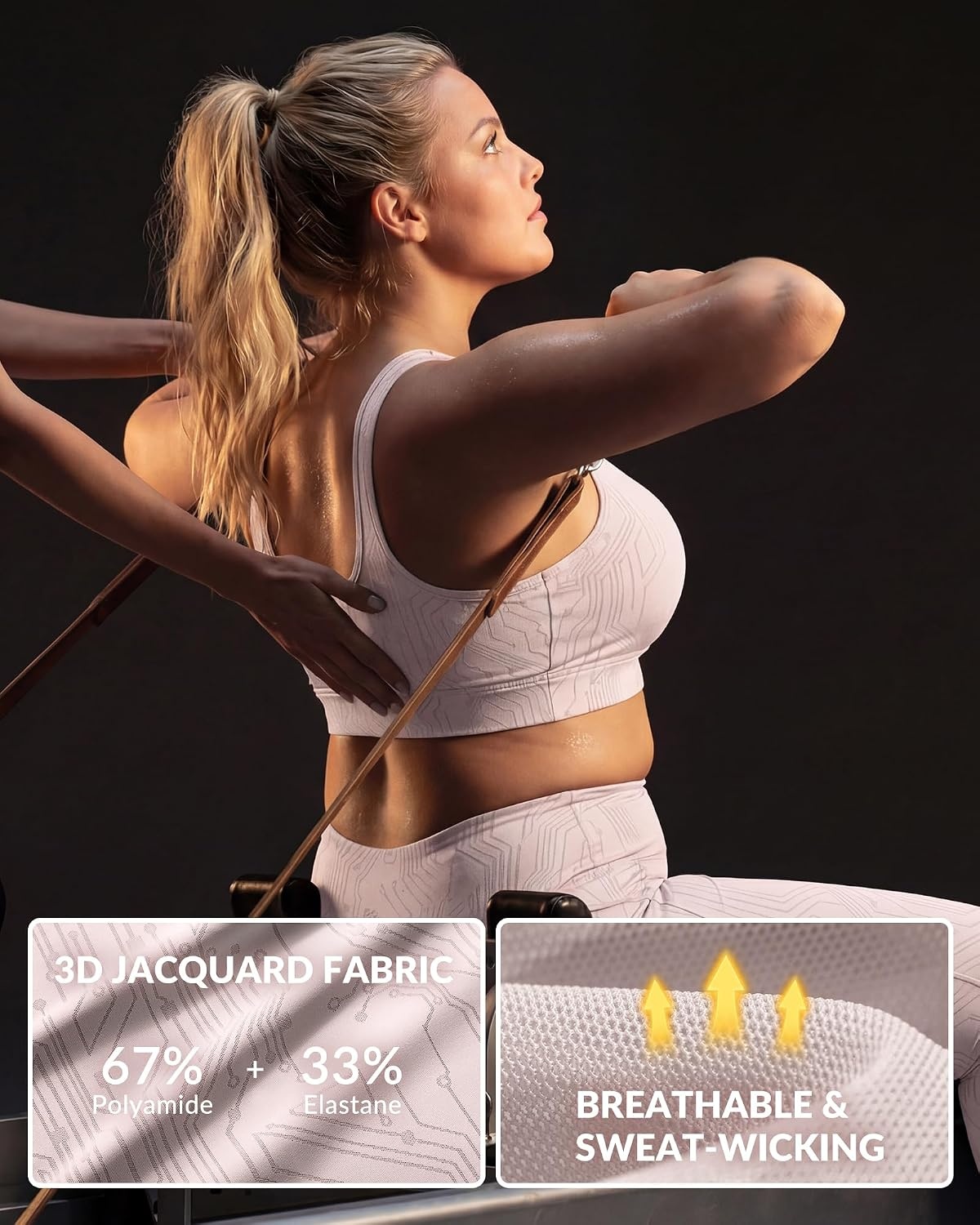 Yvette Front Zip Sports Bra for Women,High Support Full Coverage | Sewn-in Molded Cups, No Side Spillage, Wide Underband for Large Busts, Easy On and Off for Running and Workouts(Pink)