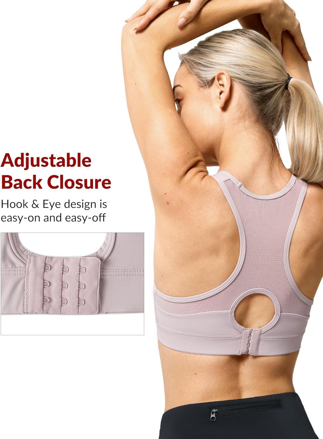 Yvette Plus Size Sports Bras for Women Comfortable Racerback Supporttive Sports Bra Medium Impact Wireless(Light Purple)