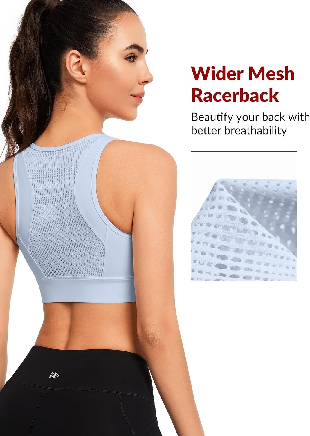 Yvette Front Closure High Impact Sports Bra for Women | Cup Sizes A to DDD Up to 5XL, Sewn in Pads, No Underwire, Breathable Fabric Moisture-Wicking, Easy on and off, Full Coverage(Blue)